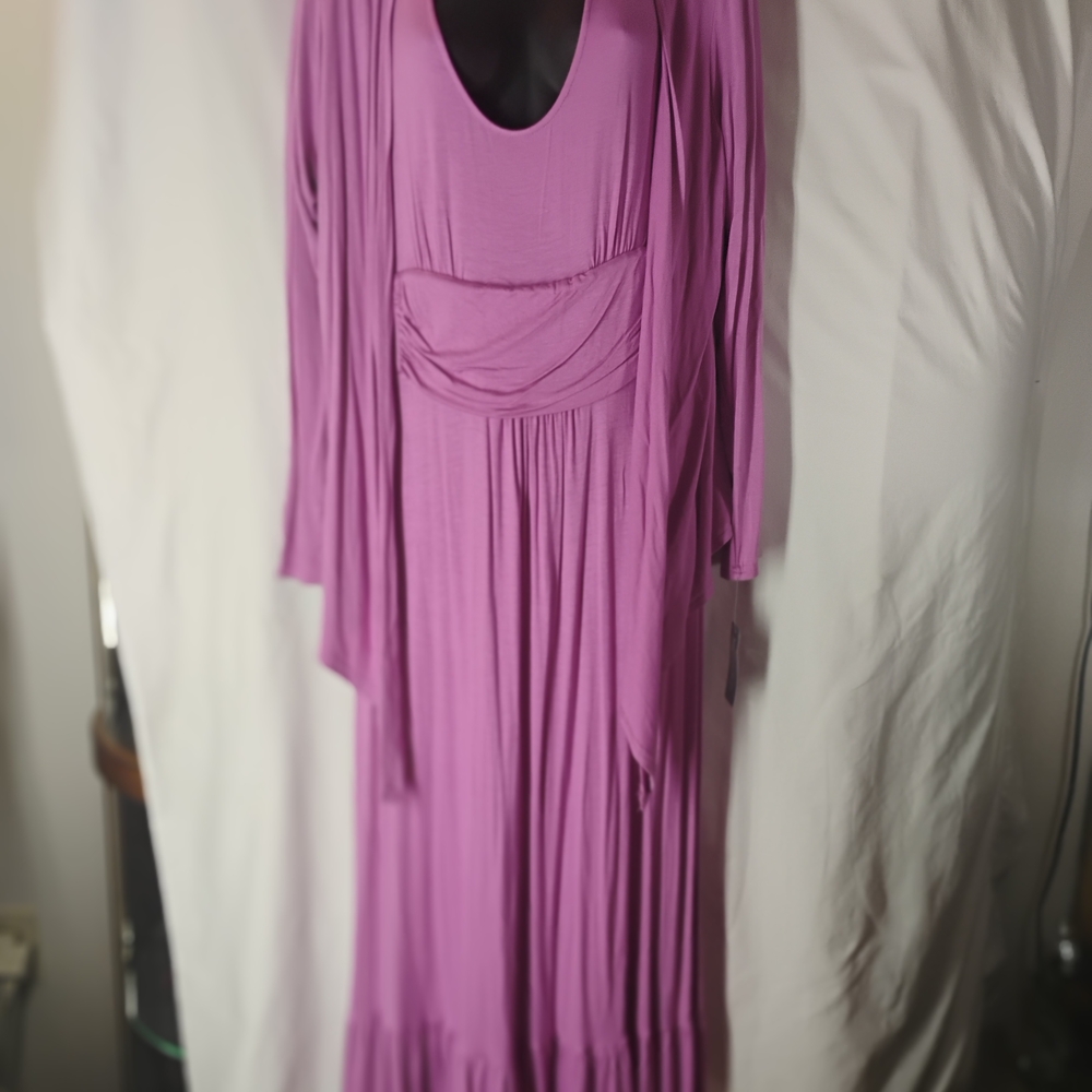 Elegant Pink/lavender Women's Short Sleeve Dress w/long sleeve Matching Jacket